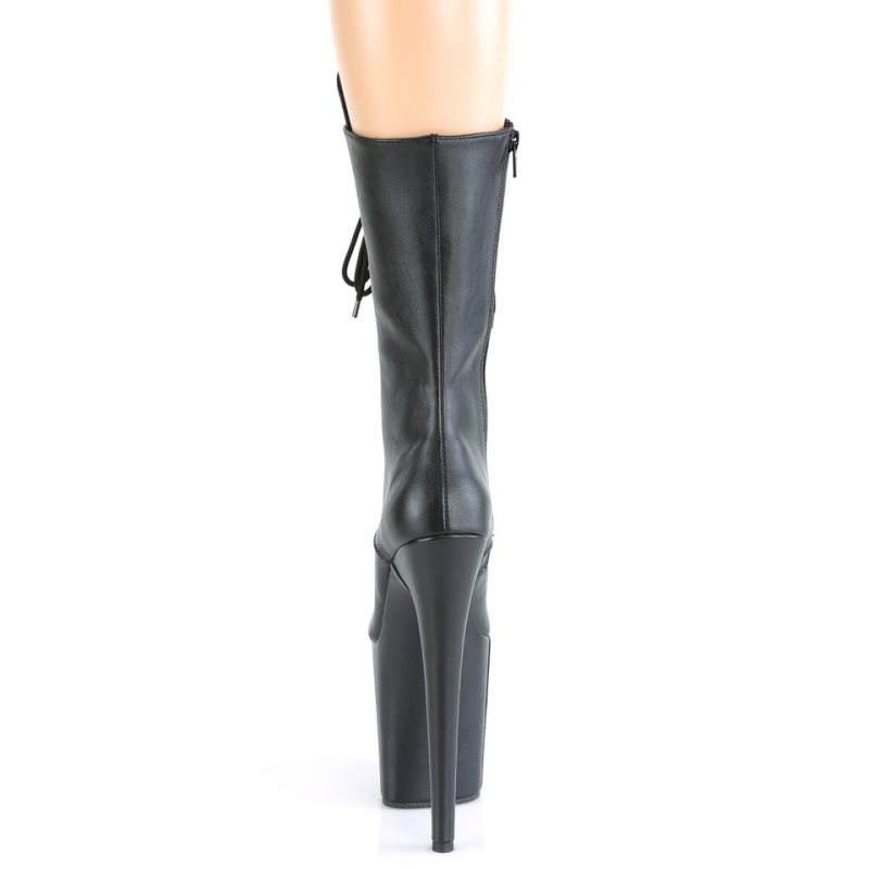 Pleaser Flamingo-1050WR Vegan Leather Laarzen Dames Zwart | BELGIE BEFCGMKI