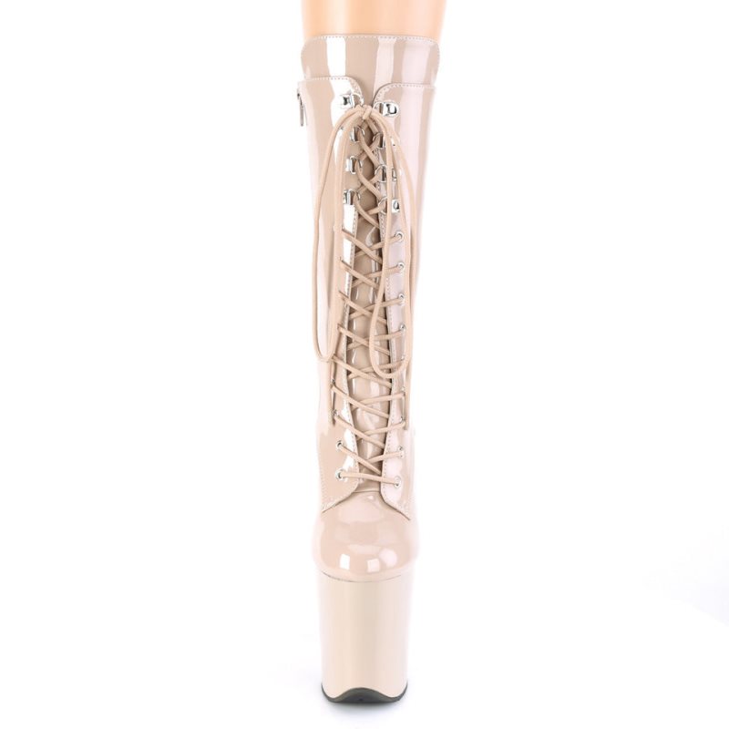 Pleaser Flamingo-1050 Laarzen Dames Beige | BELGIE BEBRDSWV