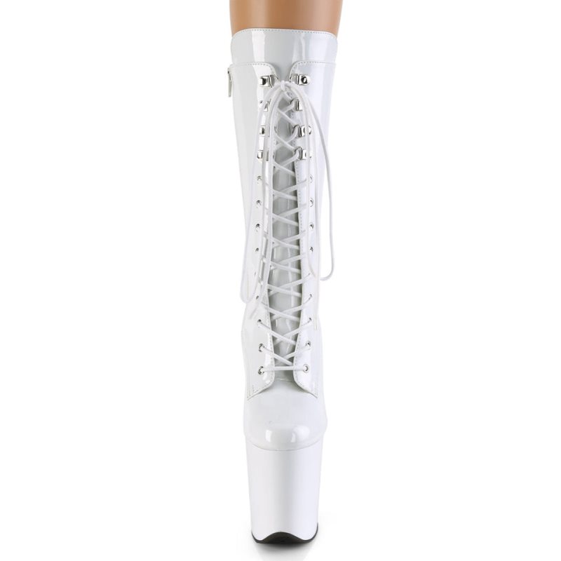 Pleaser Flamingo-1050 Laarzen Dames Wit | BELGIE BEEBYIMH