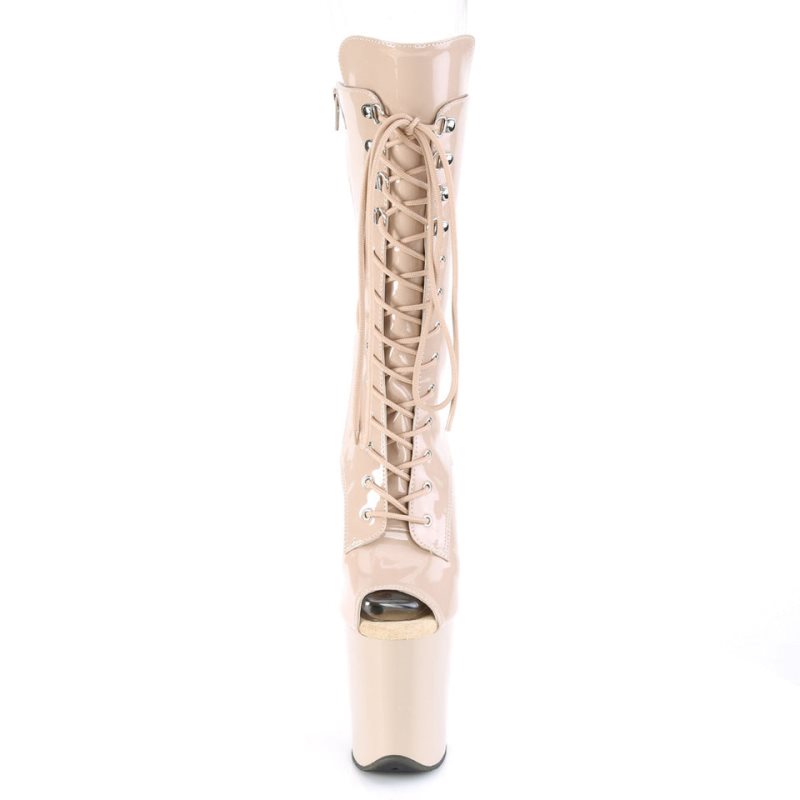 Pleaser Flamingo-1051 Laarzen Dames Beige | BELGIE BEWLEIGY