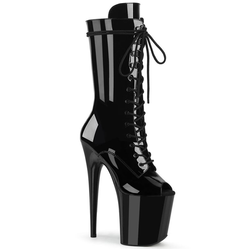 Pleaser Flamingo-1051 Laarzen Dames Zwart | BELGIE BETDHWRE