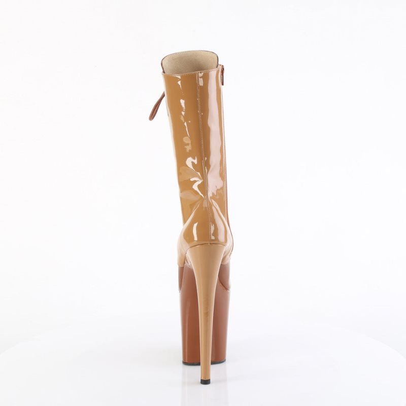 Pleaser Flamingo-1054DC Laarzen Dames Bruin | BELGIE BEKSXHMI