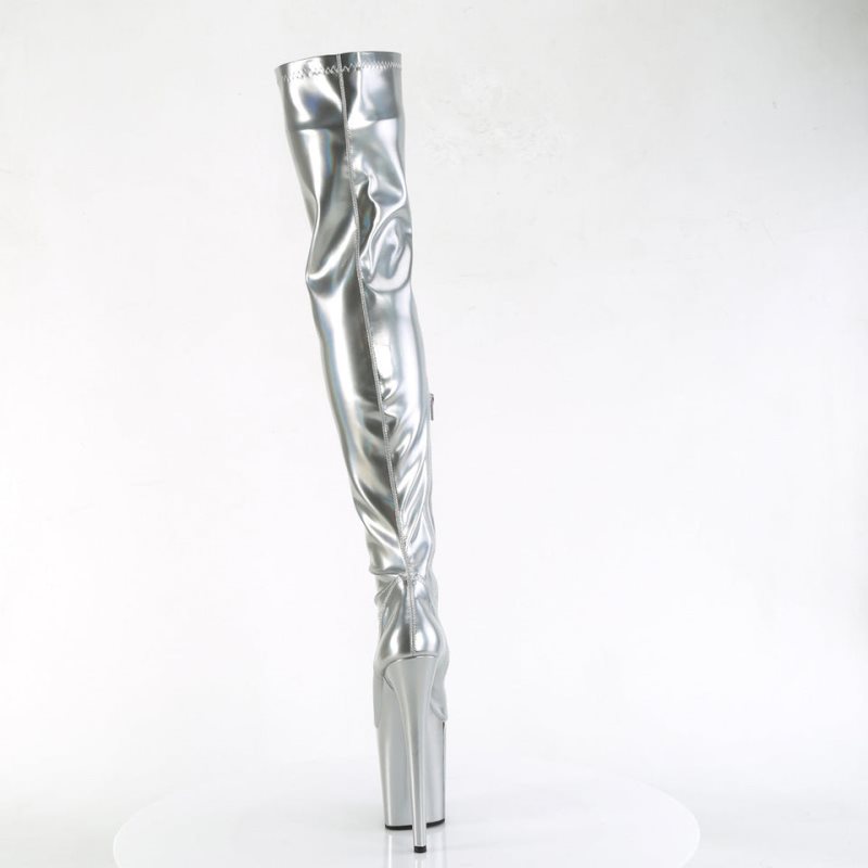 Pleaser Flamingo-3000HWR Hoge Hakken Dames Zilver | BELGIE BECQNRBP