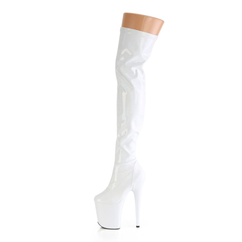 Pleaser Flamingo-3000HWR Hoge Hakken Dames Wit | BELGIE BESGYBNQ
