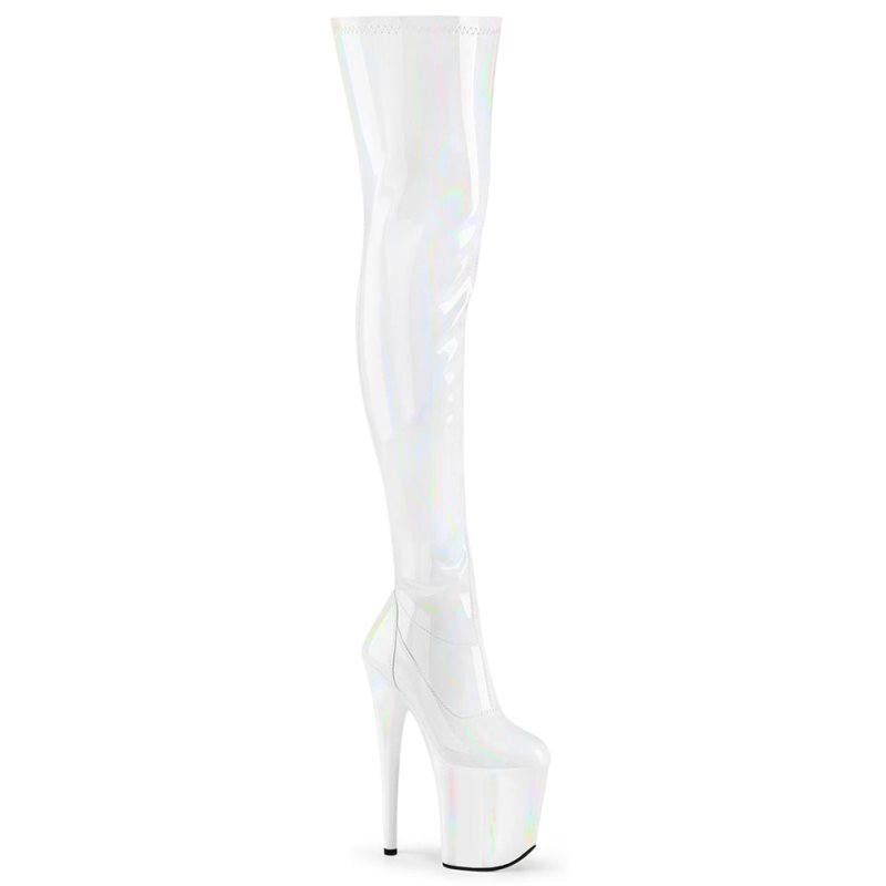 Pleaser Flamingo-3000HWR Hoge Hakken Dames Wit | BELGIE BESGYBNQ