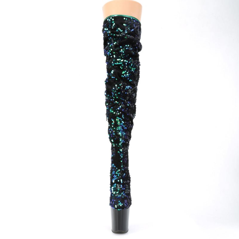 Pleaser Flamingo-3004 Hoge Hakken Dames Groen Zwart | BELGIE BEZNAQUK