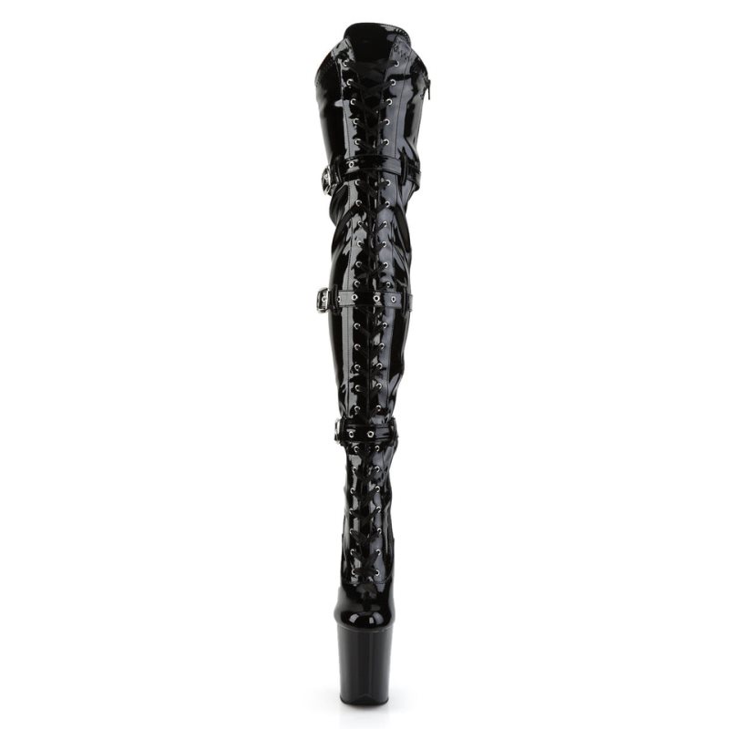 Pleaser Flamingo-3028 Hoge Hakken Dames Zwart | BELGIE BEUPREYD