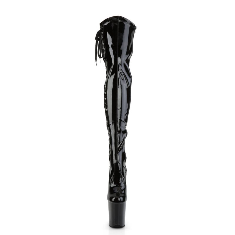 Pleaser Flamingo-3050 Hoge Hakken Dames Zwart | BELGIE BENBGXLW