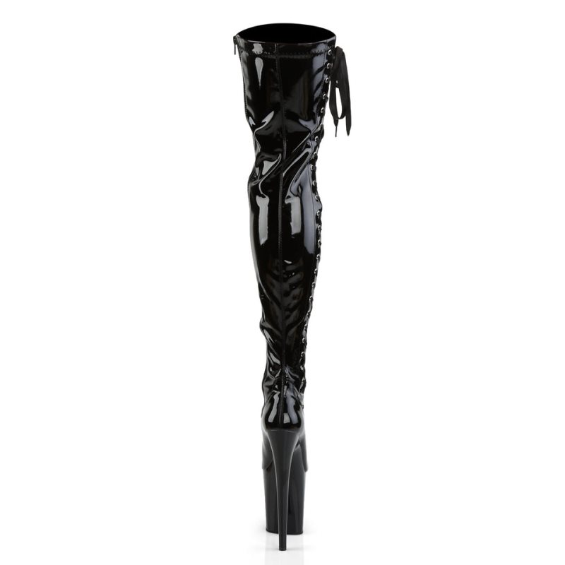 Pleaser Flamingo-3050 Hoge Hakken Dames Zwart | BELGIE BENBGXLW
