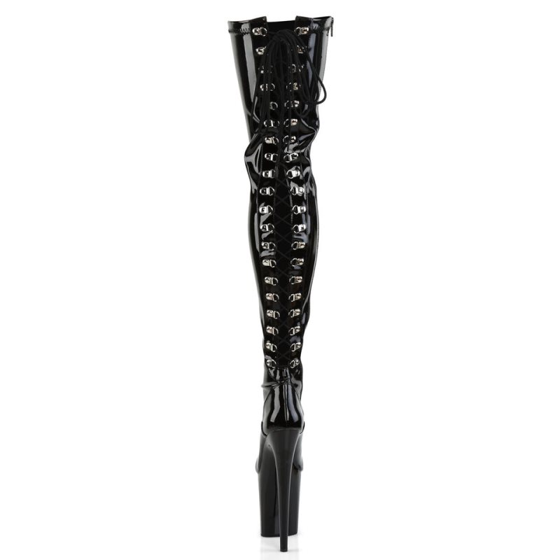 Pleaser Flamingo-3063 Hoge Hakken Dames Zwart | BELGIE BEQSHTYL