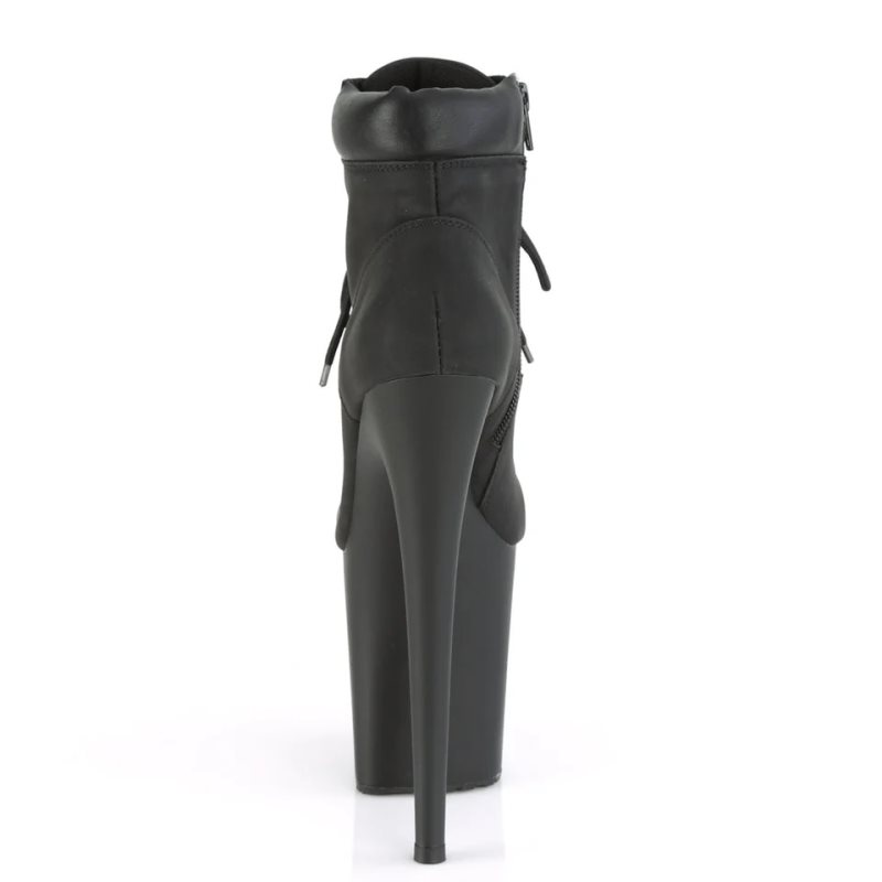 Pleaser Flamingo-800TL-02 Vegan Leather Laarzen Dames Zwart | BELGIE BEFUQZPA
