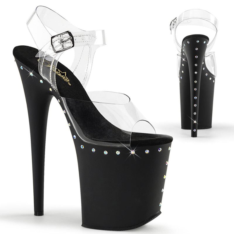 Pleaser Flamingo-808ABLS Hakken Dames Zwart | BELGIE BEGFOMCZ