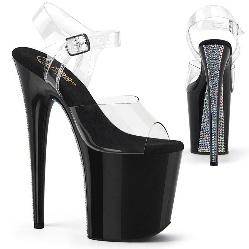 Pleaser Flamingo-808CRS-2 Hakken Dames Zwart | BELGIE BEUTRVGZ