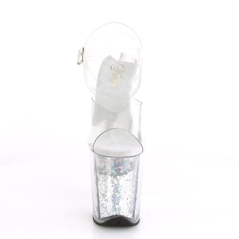 Pleaser Flamingo-808GF Hakken Dames Zilver | BELGIE BENAUIEK