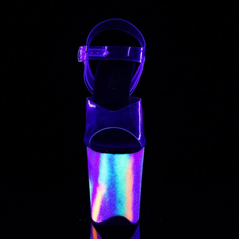 Pleaser Flamingo-808GXY Neon Hakken Dames Clear | BELGIE BEOSTRWG