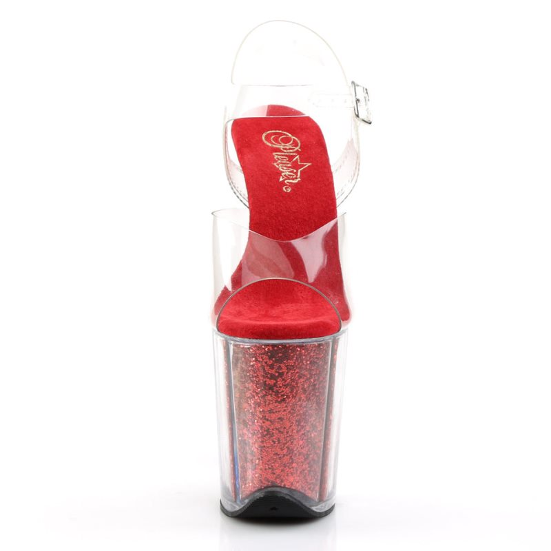 Pleaser Flamingo-808G Hakken Dames Rood | BELGIE BEQZWMEP