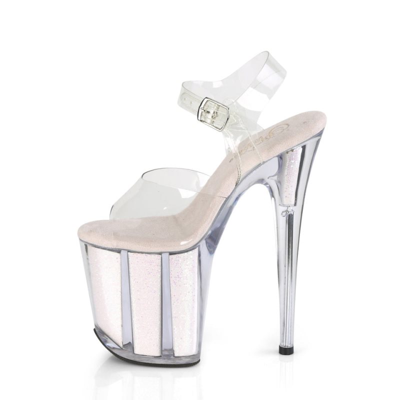 Pleaser Flamingo-808G Hakken Dames Wit | BELGIE BECYRELU