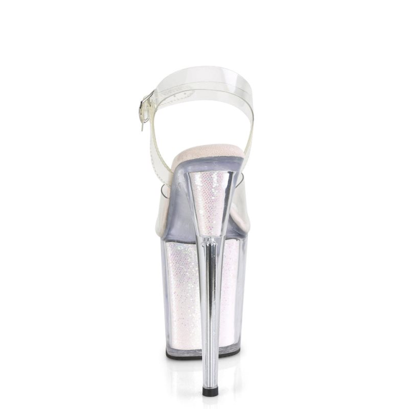 Pleaser Flamingo-808G Hakken Dames Wit | BELGIE BECYRELU