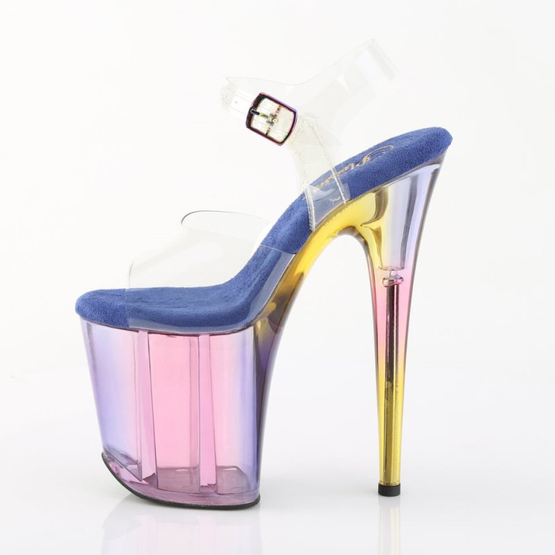 Pleaser Flamingo-808HT Hakken Dames Blauw | BELGIE BETANCDF
