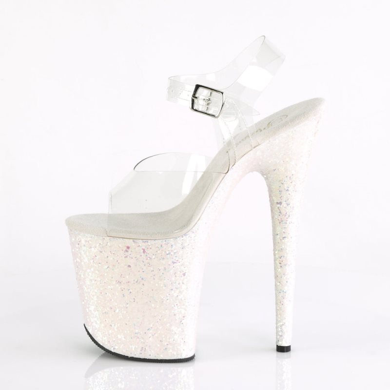 Pleaser Flamingo-808LG Hakken Dames Wit | BELGIE BEHNBULV