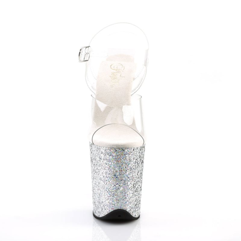 Pleaser Flamingo-808LG Hakken Dames Zilver | BELGIE BEOEXFHI