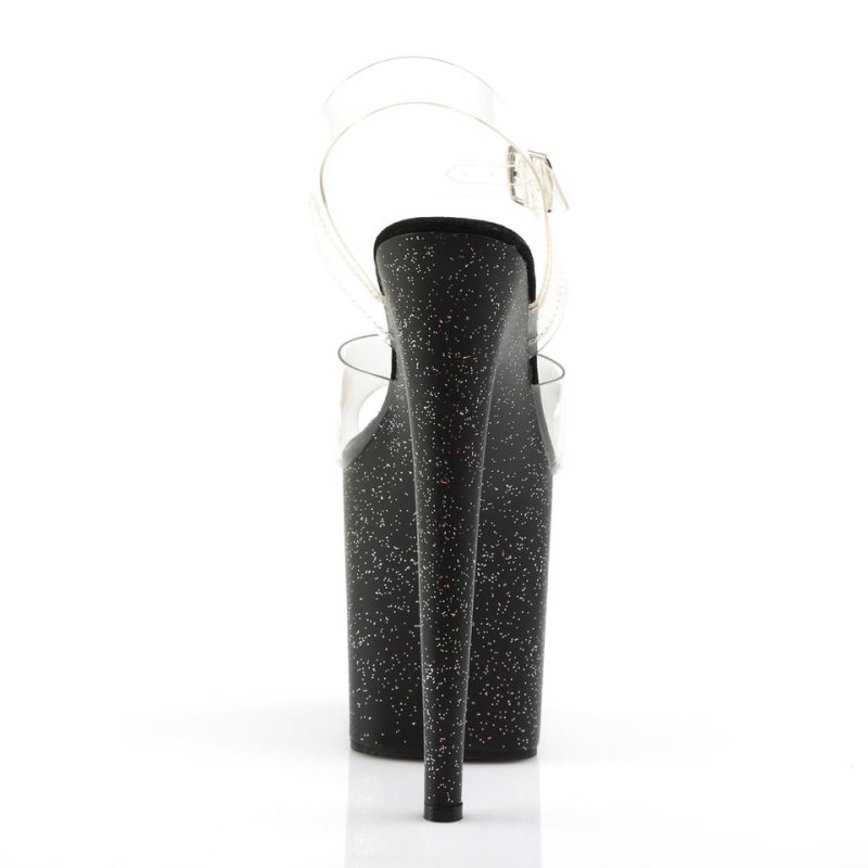 Pleaser Flamingo-808MG Hakken Dames Zwart | BELGIE BEAEOZRC