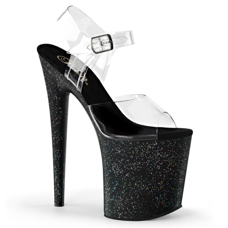 Pleaser Flamingo-808MG Hakken Dames Zwart | BELGIE BEAEOZRC