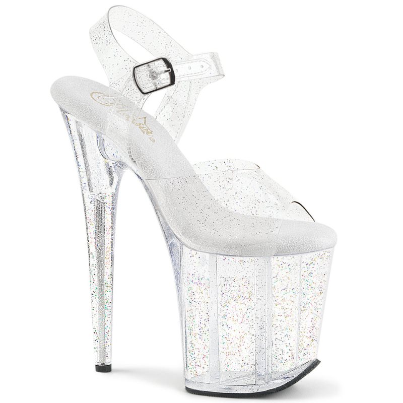 Pleaser Flamingo-808MMG Hakken Dames Clear | BELGIE BEEYKAWO