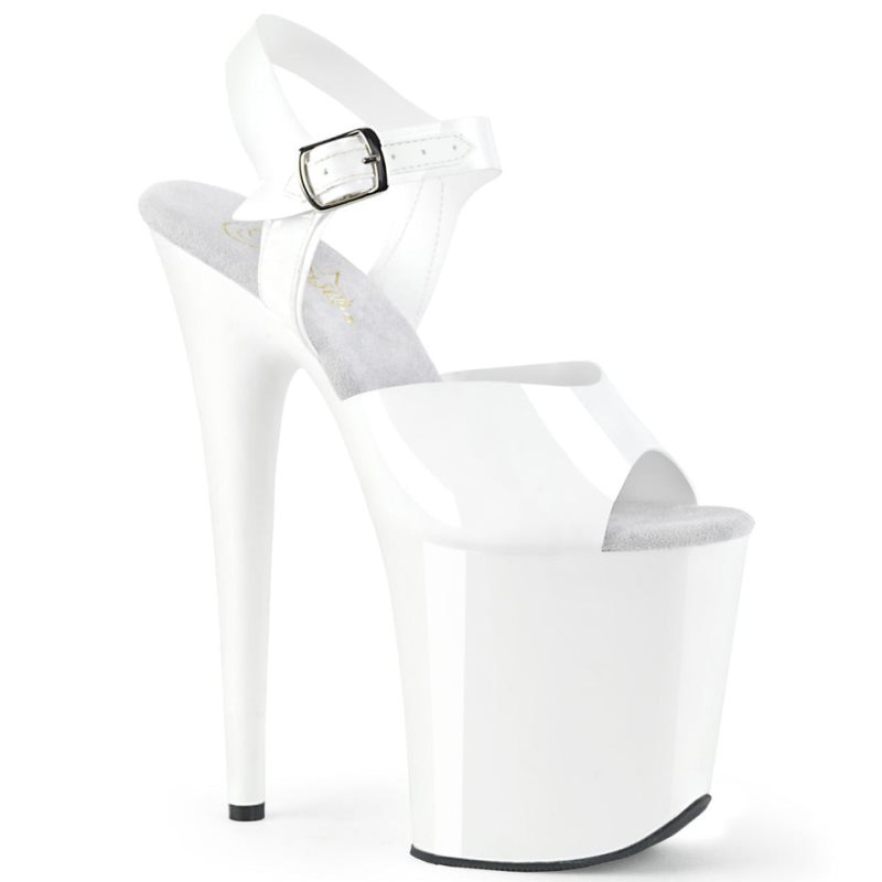 Pleaser Flamingo-808N Hakken Dames Wit | BELGIE BEDUONSP