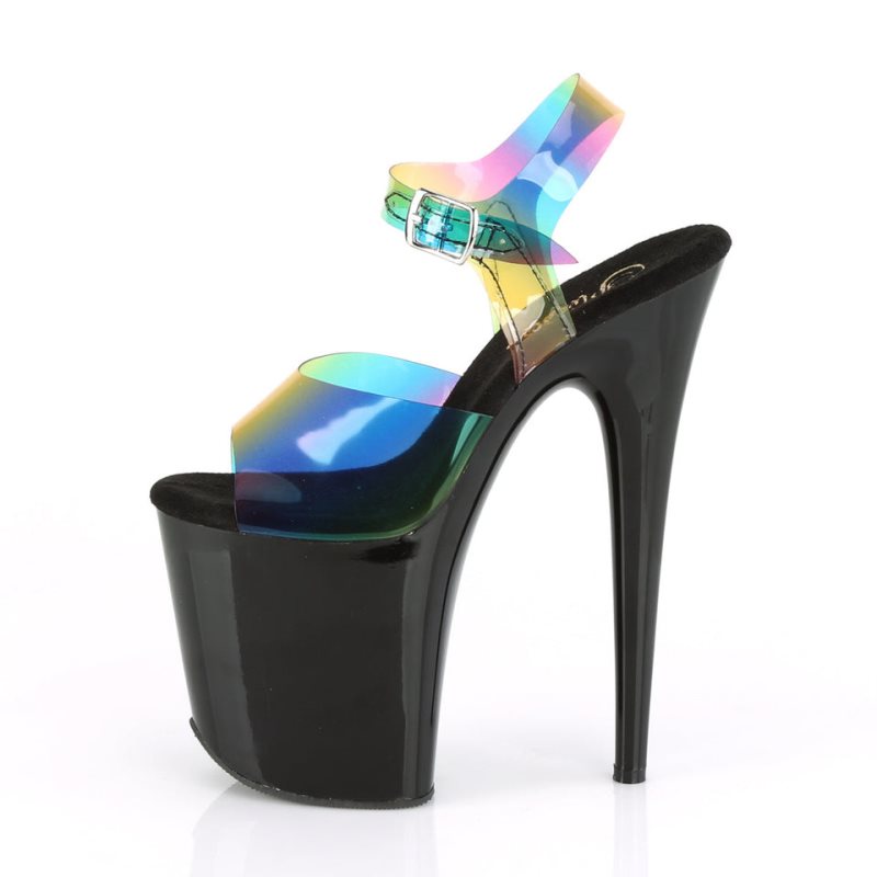 Pleaser Flamingo-808RB Hakken Dames Gekleurd Zwart | BELGIE BEUVLASJ