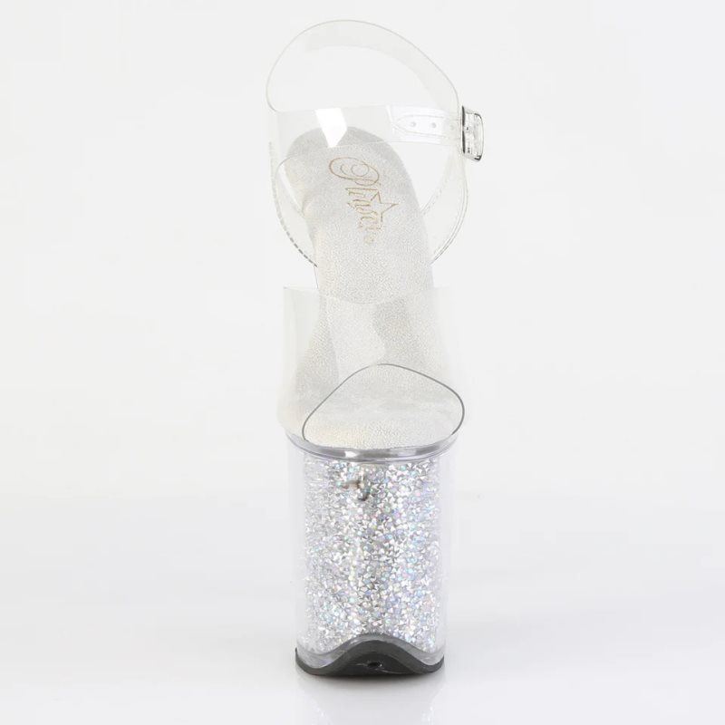 Pleaser Flamingo-808RSI Rhinestones Hakken Dames Zilver | BELGIE BEWLPMGQ