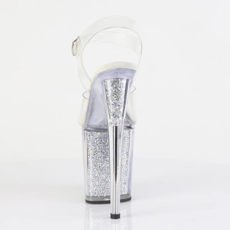 Pleaser Flamingo-808RSI Rhinestones Hakken Dames Zilver | BELGIE BEWLPMGQ