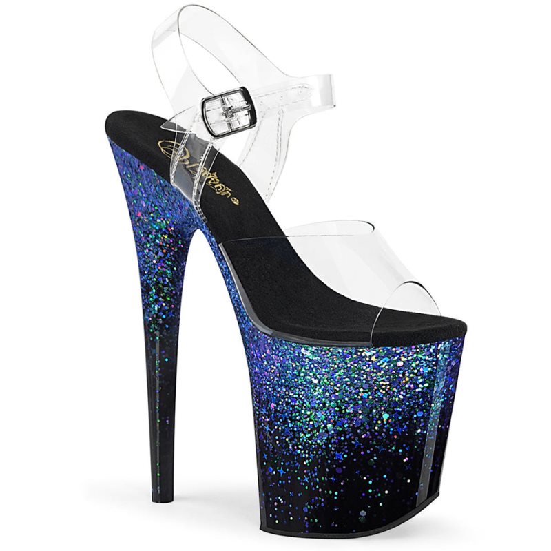 Pleaser Flamingo-808SS Hakken Dames Blauw | BELGIE BELIXMYE