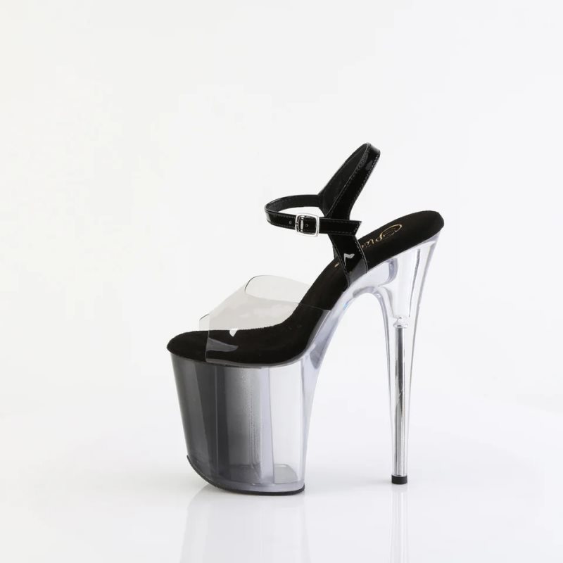 Pleaser Flamingo-808T-1 Hakken Dames Grijs Zwart | BELGIE BEUWNTHA