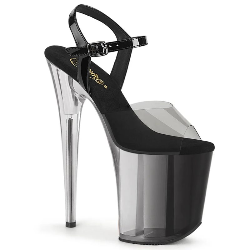 Pleaser Flamingo-808T-1 Hakken Dames Grijs Zwart | BELGIE BEUWNTHA