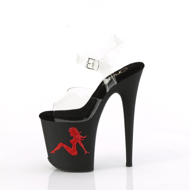 Pleaser Flamingo-808TGRS Hakken Dames Rood | BELGIE BEFRHIXO