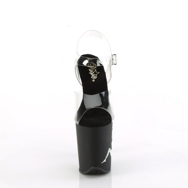 Pleaser Flamingo-808TGRS Hakken Dames Zwart | BELGIE BEWYXHGU