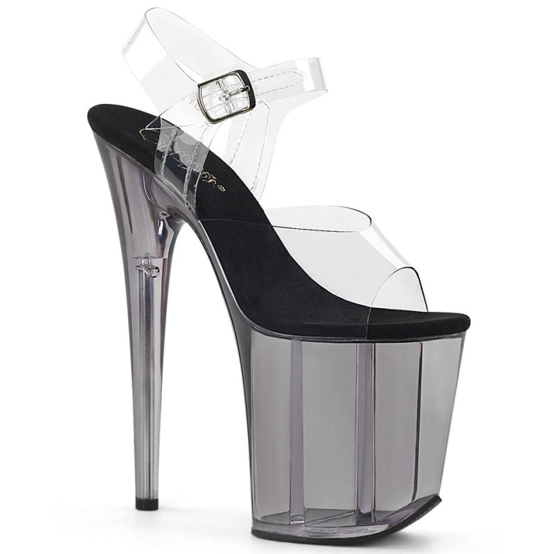 Pleaser Flamingo-808T Hakken Dames Grijs | BELGIE BECYTVPN