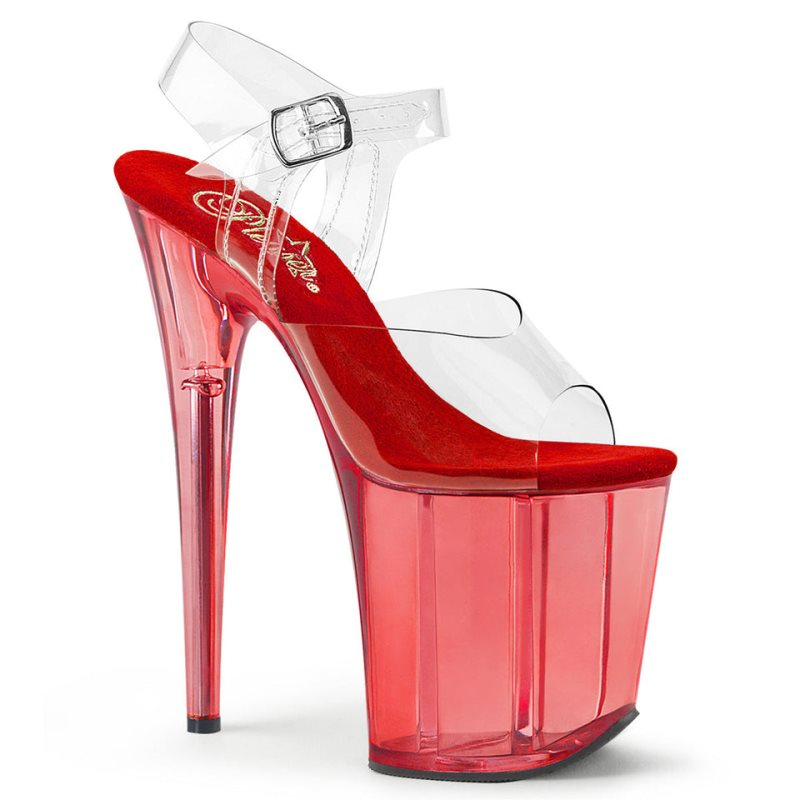 Pleaser Flamingo-808T Hakken Dames Rood | BELGIE BEZMYBIC