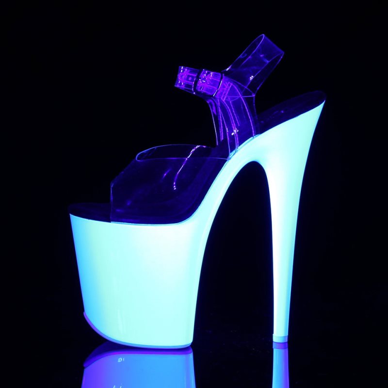 Pleaser Flamingo-808UV Hakken Dames Wit | BELGIE BEMVKNQC