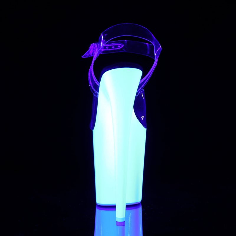 Pleaser Flamingo-808UV Hakken Dames Wit | BELGIE BEMVKNQC
