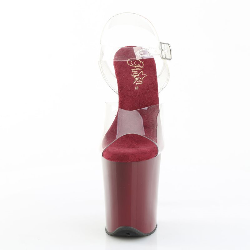 Pleaser Flamingo-808 Hakken Dames Bordeaux | BELGIE BEFQJUYV