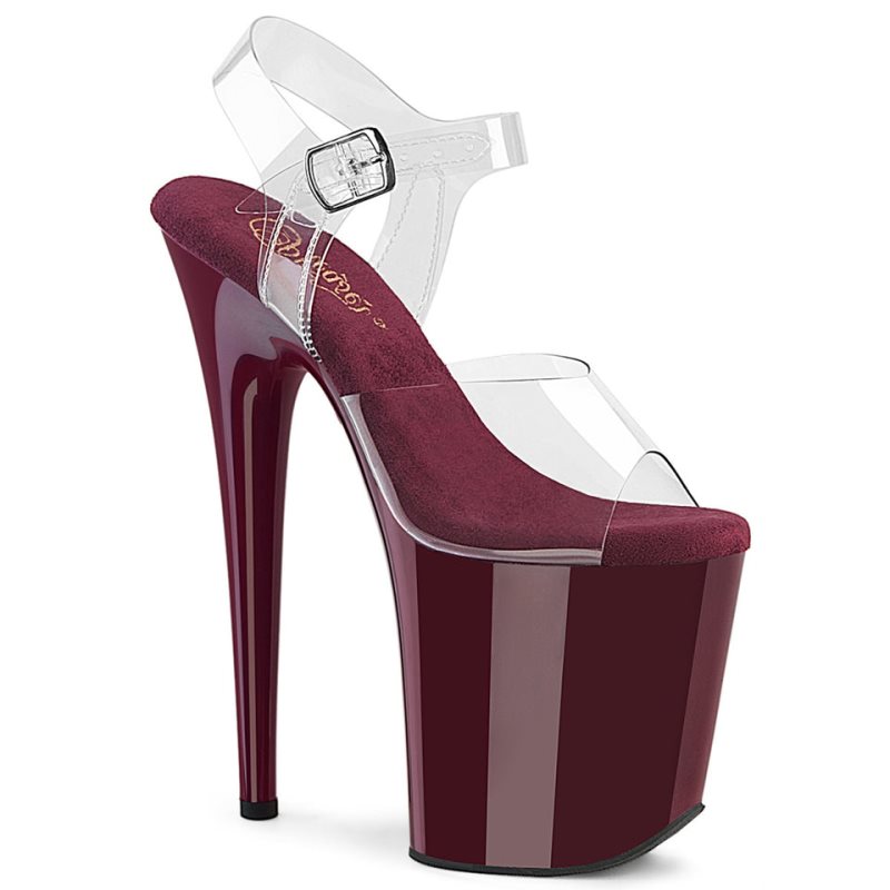 Pleaser Flamingo-808 Hakken Dames Bordeaux | BELGIE BEFQJUYV
