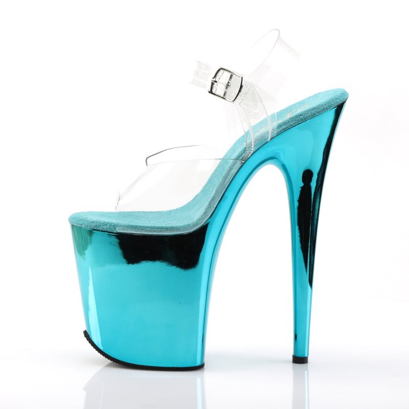 Pleaser Flamingo-808 Hakken Dames Turquoise | BELGIE BEKLGAMP