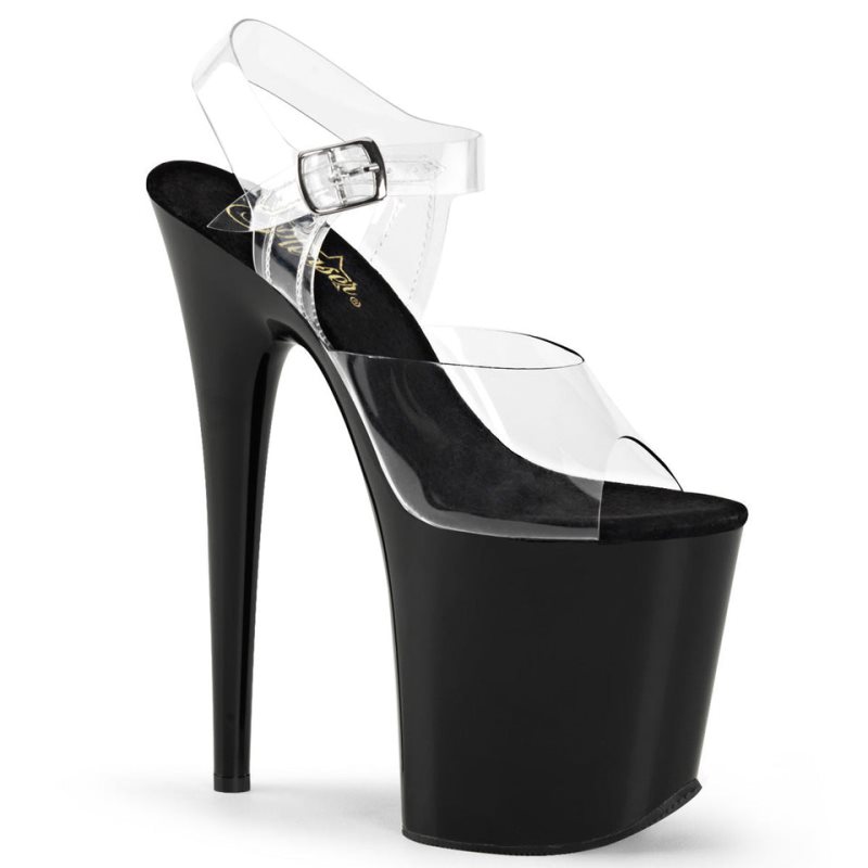 Pleaser Flamingo-808 Hakken Dames Zwart | BELGIE BESCDHGY