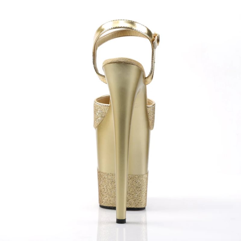 Pleaser Flamingo-809-2G Hakken Dames Goud | BELGIE BEYHFLSU