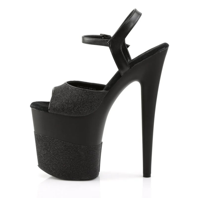 Pleaser Flamingo-809-2G Hakken Dames Zwart | BELGIE BEFEBORC