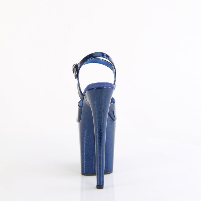Pleaser Flamingo-809GP Hakken Dames Donkerblauw | BELGIE BELUAHDP