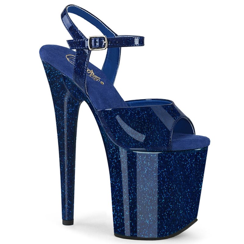 Pleaser Flamingo-809GP Hakken Dames Donkerblauw | BELGIE BELUAHDP