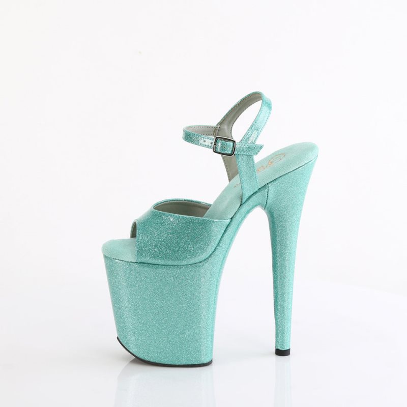 Pleaser Flamingo-809GP Hakken Dames Groen | BELGIE BEDNASOE